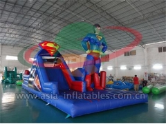 Outdoor Inflatable Superman challenge Obstacle Course Paracute Ride & Rocket Ride