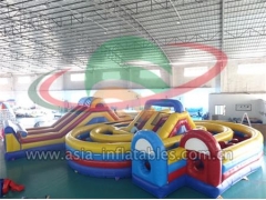 New Quality Bossaball Game Inflatable Children Park Amusement Obstacle Course