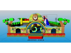 Custom Commercial Jungle Inflatable Fun City Airpark Outdoor Fun City Supplier