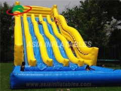 Giant inflatable slide with pool & Bungee Run Challenge