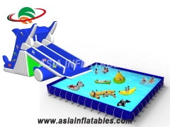 Inflatable Dophin Water Slide With Pool