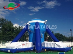 Touchdown Inflatables Blue Climbing Wall Massive Inflatable Rock Free Climb For Sale