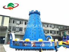 Custom Inflatable Blue Top Climbing Wall  Inflatable Climbing Tower For Sale